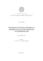 Predviđanje interesa korisnika za informacijske usluge semantički svjesnim modelom