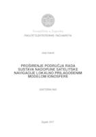 Proširenje područja rada sustava nadopune satelitske navigacije lokalno prilagođenim modelom ionosfere