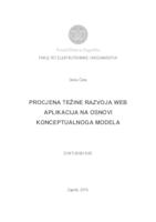 Procjena težine razvoja web aplikacija na osnovi konceptualnoga modela
