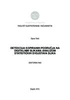 Detekcija kopiranih područja na digitalnim slikama analizom statističkih svojstava slika