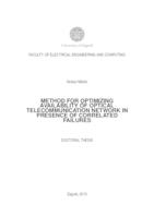 Method for optimizing availability of optical telecommunication network in presence of correlated failures
