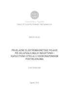 Prijelazne elektromagnetske pojave pri sklapanju malih induktivnih i kapacitivnih struja u visokonaponskim postrojenjima
