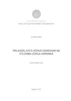 Prilagodljivo e-učenje zasnovano na stilovima učenja korisnika
