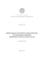 Modeliranje električkih karakteristika fotonaponske amorfno-nanokristalične silicijske ćelije