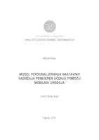 Model personaliziranja nastavnih sadržaja primjeren učenju pomoću mobilnih uređaja