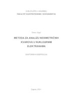 Metoda za analizu nesimetričnih kvarova u nuklearnim elektranama