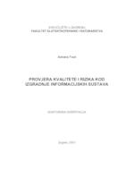 Provjera kvalitete rizika kod izgradnje informacijskih sustava