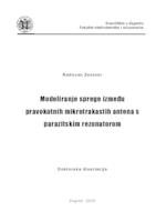 Modeliranje sprege između pravokutnih mikrotrakastih antena s parazitskim rezonatorom