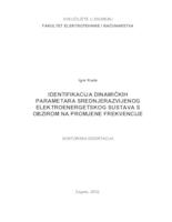 Identifikacija dinamičkih parametara srednjerazvijenog elektroenergetskog sustava s obzirom na promjene frekvencije