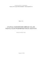 Utjecaj ograničene emisije CO2 na razvoj elektroenergetskog sustava