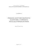 Primjena adaptivnih neizrazitih algoritama u turbinskoj regulaciji hidroelektrana