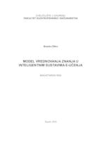 Model vrednovanja znanja u inteligentnim sustavima e-učenja