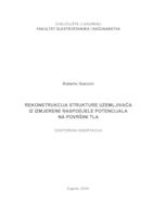 Rekonstrukcija strukture uzemljivača iz izmjerene raspodjele potencijala na površini tla