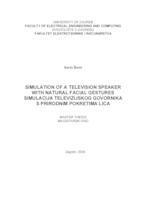 Simulation of a television speaker with natural facial gestures