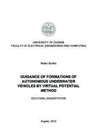 Guidance of formations of autonomous underwater vehicles by virtual potential method