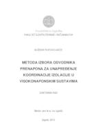 Metoda izbora odvodnika prenapona za unapređenje koordinacije izolacije u visokonaponskim sustavima