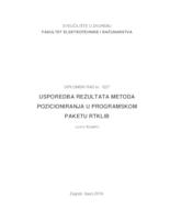 Usporedba rezultata metoda pozicioniranja u programskom paketu RTKLIB