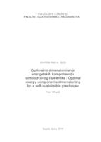 Optimalno dimenzioniranje energetskih komponenata samoodrživog staklenika