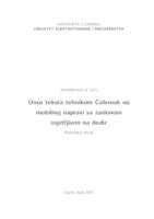 Unos teksta tehnikom Colemak na mobilnoj napravi sa zaslonom osjetljivim na dodir