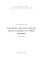 Kriptografski algoritmi namijenjeni ugradbenim sustavima u Arduino okruženju