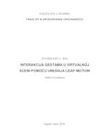 Interakcija gestama u virtualnoj sceni pomoću uređaja Leap Motion