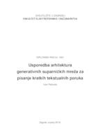 Usporedba arhitektura generativnih suparničkih mreža za pisanje kratkih tekstualnih poruka