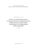 Sustav za testiranje rada i evaluaciju efekta oporavka kod brzih ispravljačkih dioda korištenih u istosmjernim pretvornicima