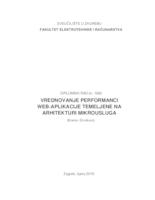 Vrednovanje performanci web-aplikacije temeljene na arhitekturi mikrousluga