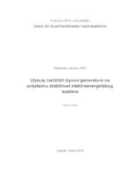 Utjecaj različitih tipova generatora na prijelaznu stabilnost elektroenergetskog sustava