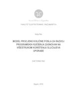 Model procjene količine posla za razvoj programskih rješenja zasnovan na višestrukom korištenju slučajeva uporabe