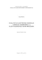 Kvaliteta električne energije i širenje harmonika u elektroenergetskim mrežama