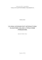 Ocjena uporabivosti interaktivnih glasovnih usluga u poslovnim primjenama