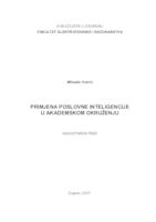 Primjena poslovne inteligencije u akademskom okruženju