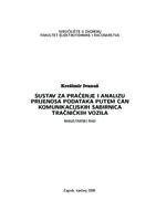 Sustav za praćenje i analizu prijenosa podataka putem CAN komunikacijskih sabirnica tračničkih vozila