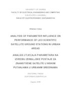 Analysis of parameter influence on performance of LEO scientific satellite ground stations in urban areas
