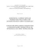 Horizontal Current Bipolar Transistor Structures for Integration with CMOS Technology