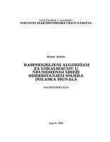 Raspodijeljeni algoritam za lokalizaciju u neusidrenoj mreži određivanjem smjera dolaska signala