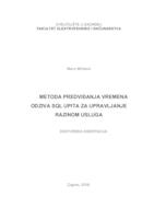 Metoda predviđanja vremena odziva SQL upita za upravljanje razinom usluga