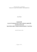 Nadzor elektroenergetske mikro-mreže zasnovan na mjerenjima sinkroniziranih fazora