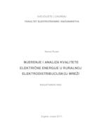 Mjerenje i analiza kvalitete električne energije u ruralnoj elektrodistribucijskoj mreži