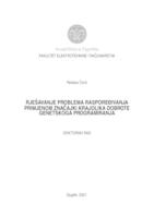 Rješavanje problema raspoređivanja primjenom značajki krajolika dobrote genetskoga programiranja