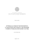 Optimizacija pobude piezokeramičkih ultrazvučnih pretvarača u nelinearnim i termički promjenjivim radnim uvjetima