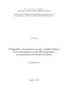 Prilagodba univerzalnih usluga u elektroničkim komunikacijama novim tehnologijama i promjenjivim potrebama društva