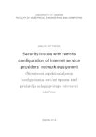 Security issues with remote configuration of internet service providers’ network equipment