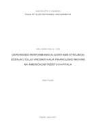 Usporedba performansi algoritama strojnog učenja u cilju vrednovanja financijske imovine na američkom tržištu kapitala