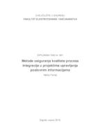 Metode osiguranja kvalitete procesa integracije u projektima upravljanja poslovnim informacijama