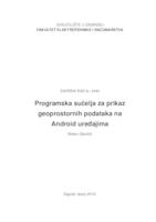 Programska sučelja za prikaz geoprostornih podataka na Android uređajima