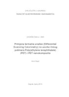 Primjena termalne analize (Differential Scanning Calorimetry-DSC) na uzorke čistog polimera Poly(ethylene terephthalate) (PET) i PET nanokompozita