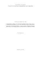 Poopćivost tumačivih neuronskih modela obrade prirodnoga jezika