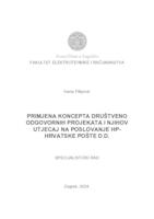 prikaz prve stranice dokumenta Primjena koncepta društveno odgovornih projekata i njihov utjecaj na poslovanje HP-Hrvatske pošte d.d